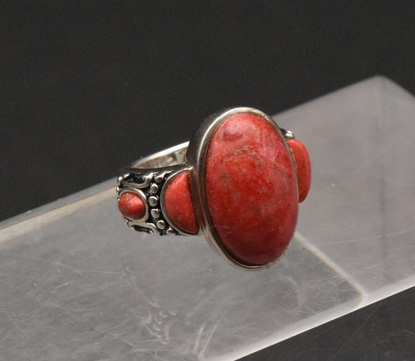 Sterling Silver Imperial Jasper Ring - Size 4.75