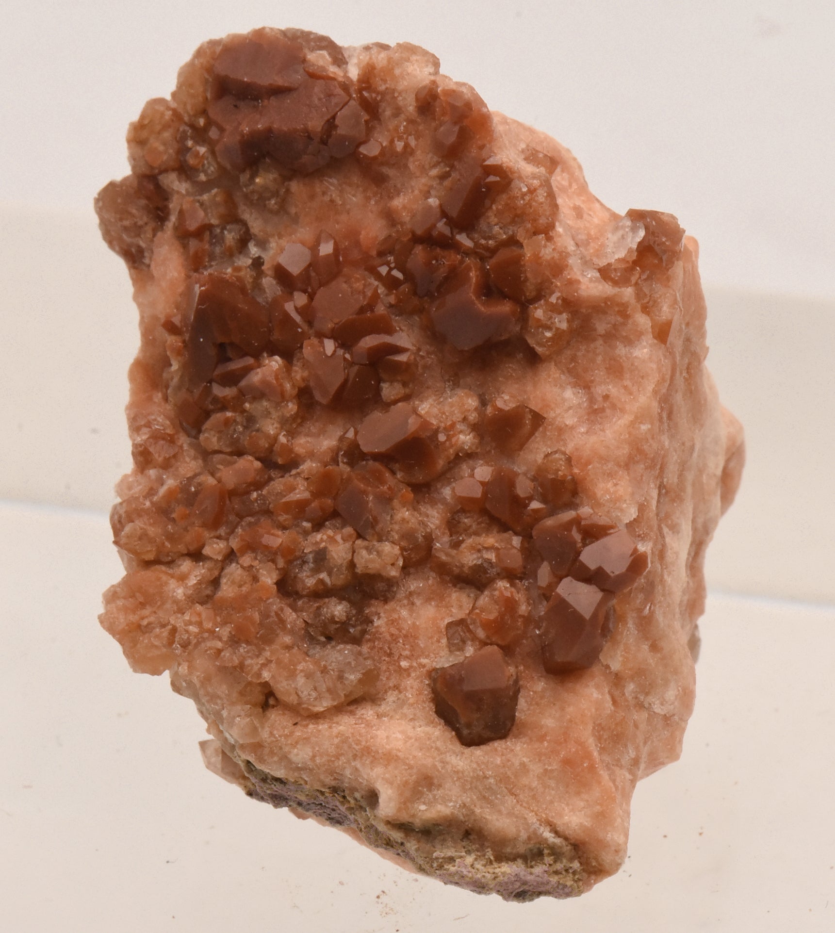 Jacinto de Compostela Hematoid Quartz Crystal Cluster on Red Gypsum Matrix - Chella, Spain