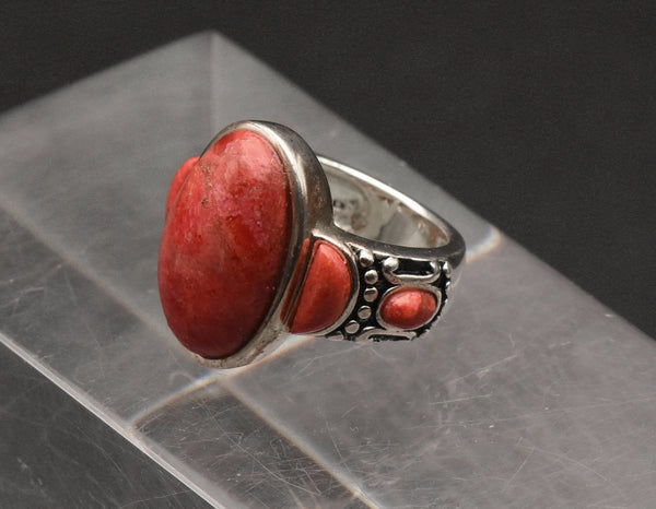 Sterling Silver Imperial Jasper Ring - Size 4.75