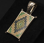 Relios - Vintage Sterling Silver Enamel Geometric Design Pendant