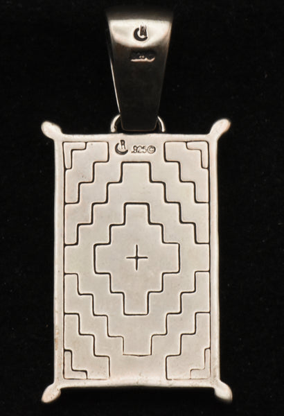 Relios - Vintage Sterling Silver Enamel Geometric Design Pendant