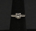 Vintage Sterling Silver Rhinestone Ring - Size 5.25