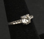 Vintage Sterling Silver Rhinestone Ring - Size 5.25
