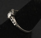 Vintage Sterling Silver Rhinestone Ring - Size 5.25