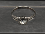 Vintage Sterling Silver Rhinestone Ring - Size 5.25
