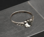 Vintage Sterling Silver Rhinestone Ring - Size 5.25