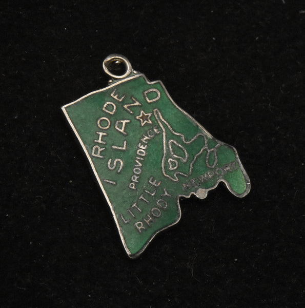 Vintage Rhode Island Sterling Silver Enamel Charm