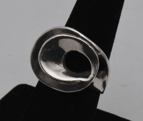Vintage Handmade Sterling Silver Freeform Ring - Size 7.5