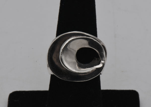 Vintage Handmade Sterling Silver Freeform Ring - Size 7.5