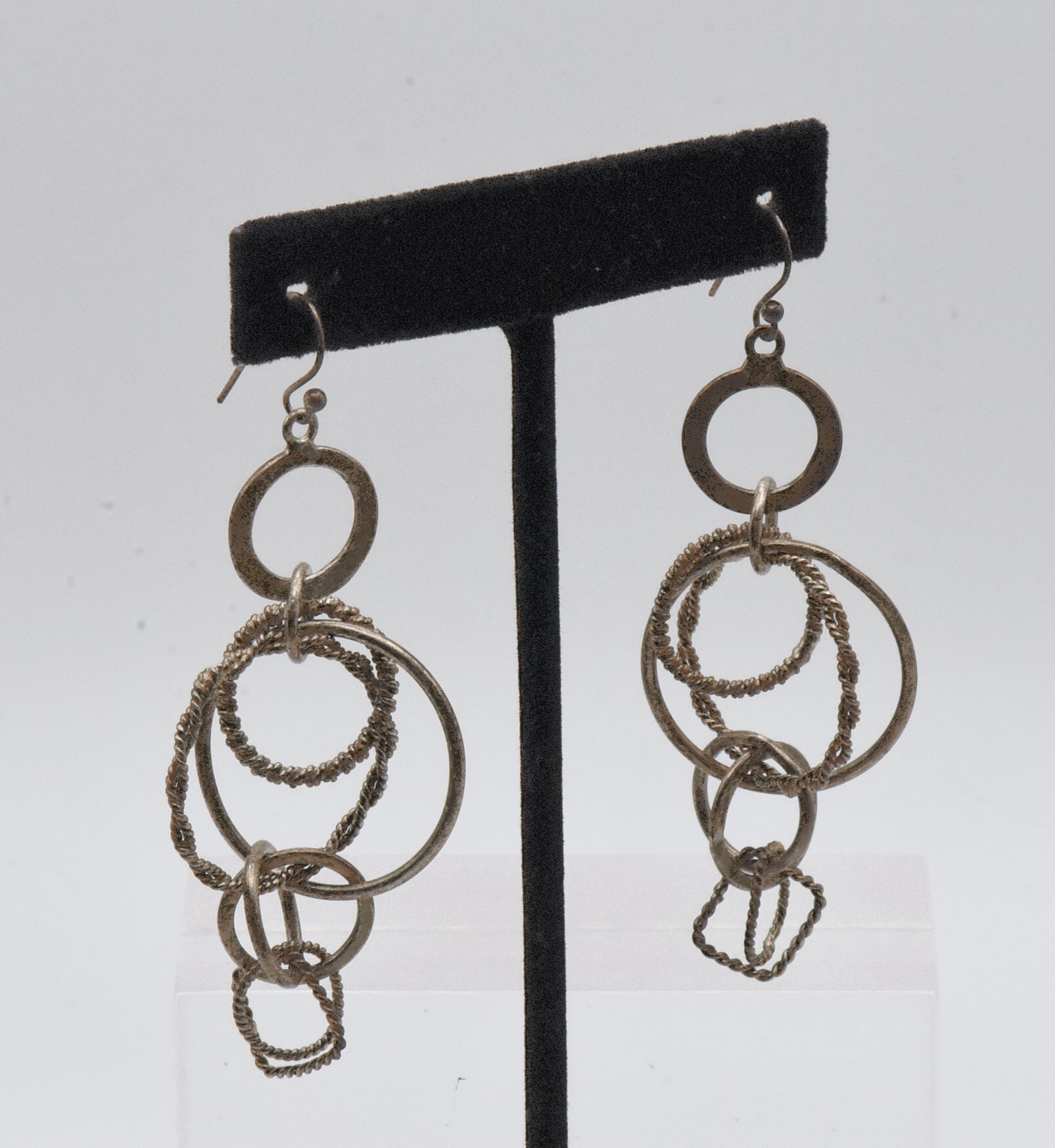 Vintage Sterling Silver Fun Eclectic Dangle Earrings