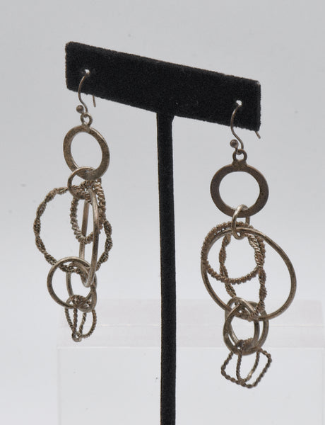 Vintage Sterling Silver Fun Eclectic Dangle Earrings