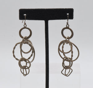 Vintage Sterling Silver Fun Eclectic Dangle Earrings