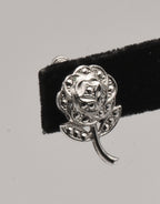 UNMATCHED Vintage Sterling Silver Rose Screw Back Earrings