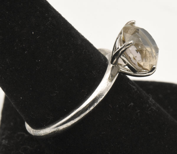 Vintage Sterling Silver Color Change Glass Ring - Size 9