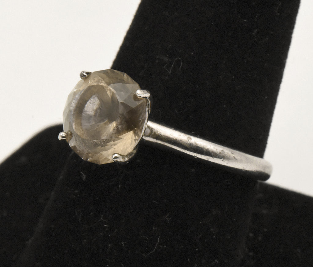 Vintage Sterling Silver Color Change Glass Ring - Size 9