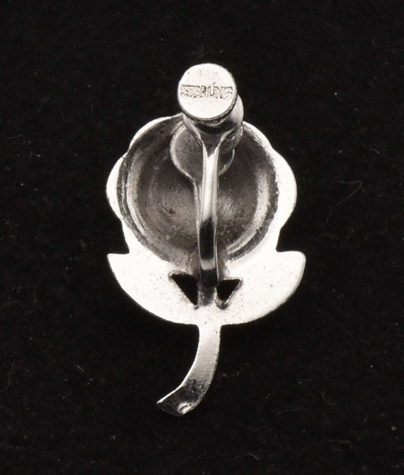 UNMATCHED Vintage Sterling Silver Rose Screw Back Earrings