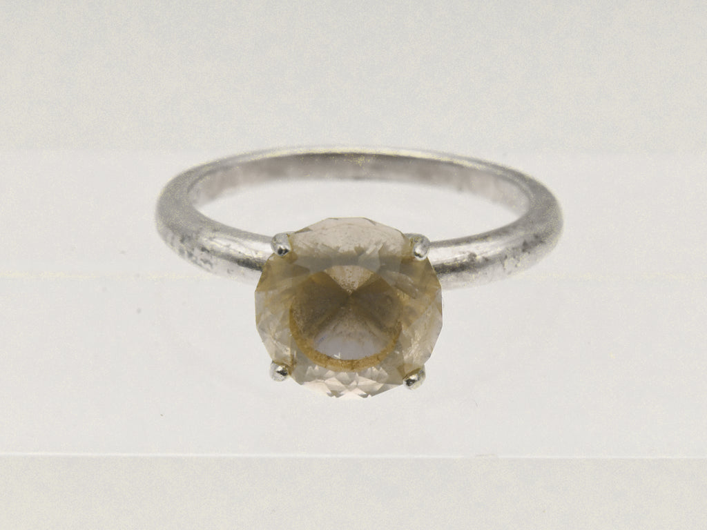 Vintage Sterling Silver Color Change Glass Ring - Size 9