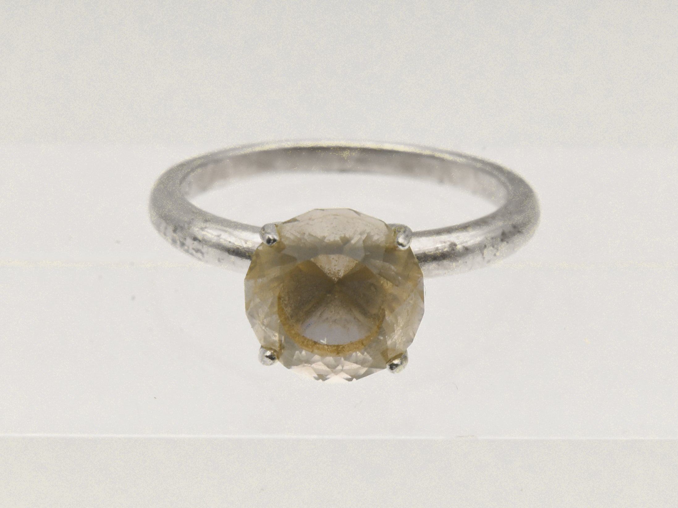 Vintage Sterling Silver Color Change Glass Ring - Size 9