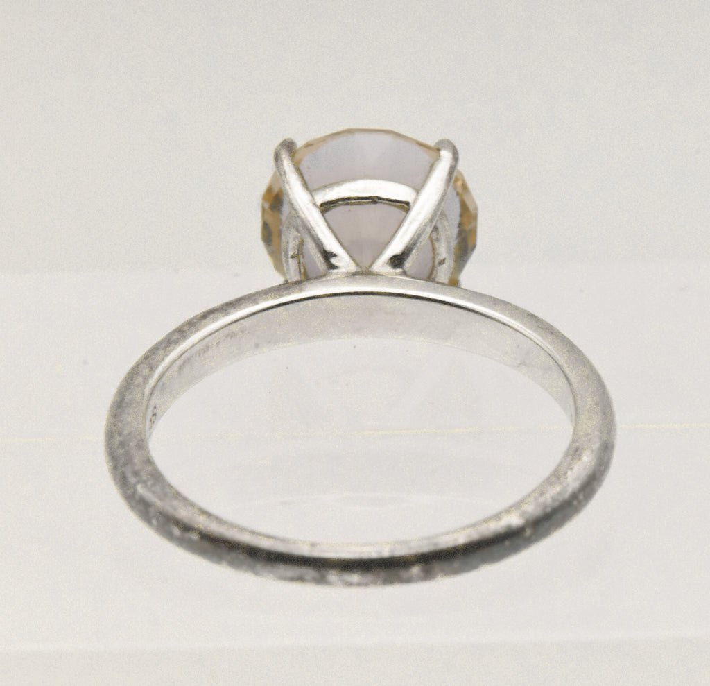 Vintage Sterling Silver Color Change Glass Ring - Size 9