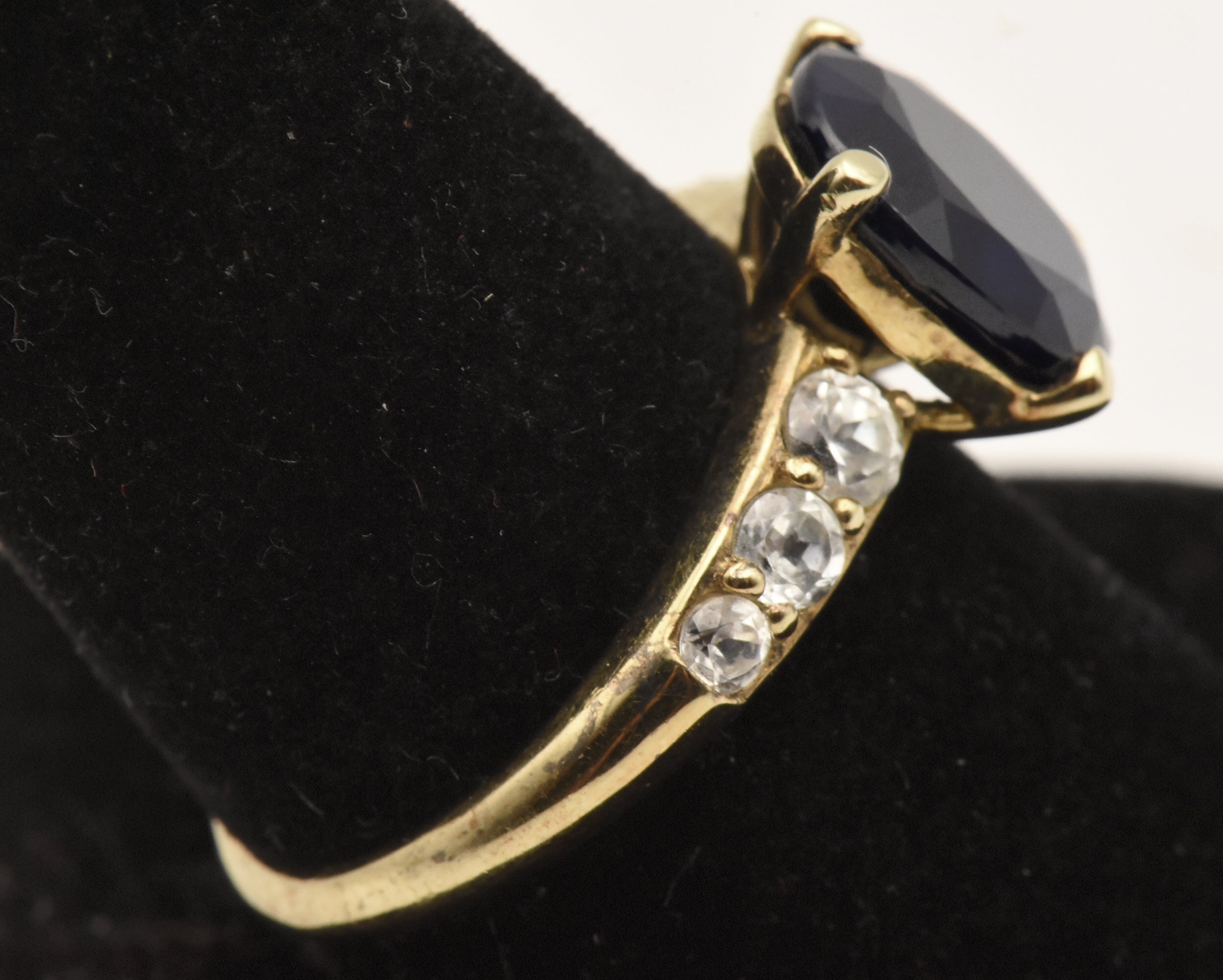 Vintage Vermeil Blue Sapphire and Topaz Ring - Size 9