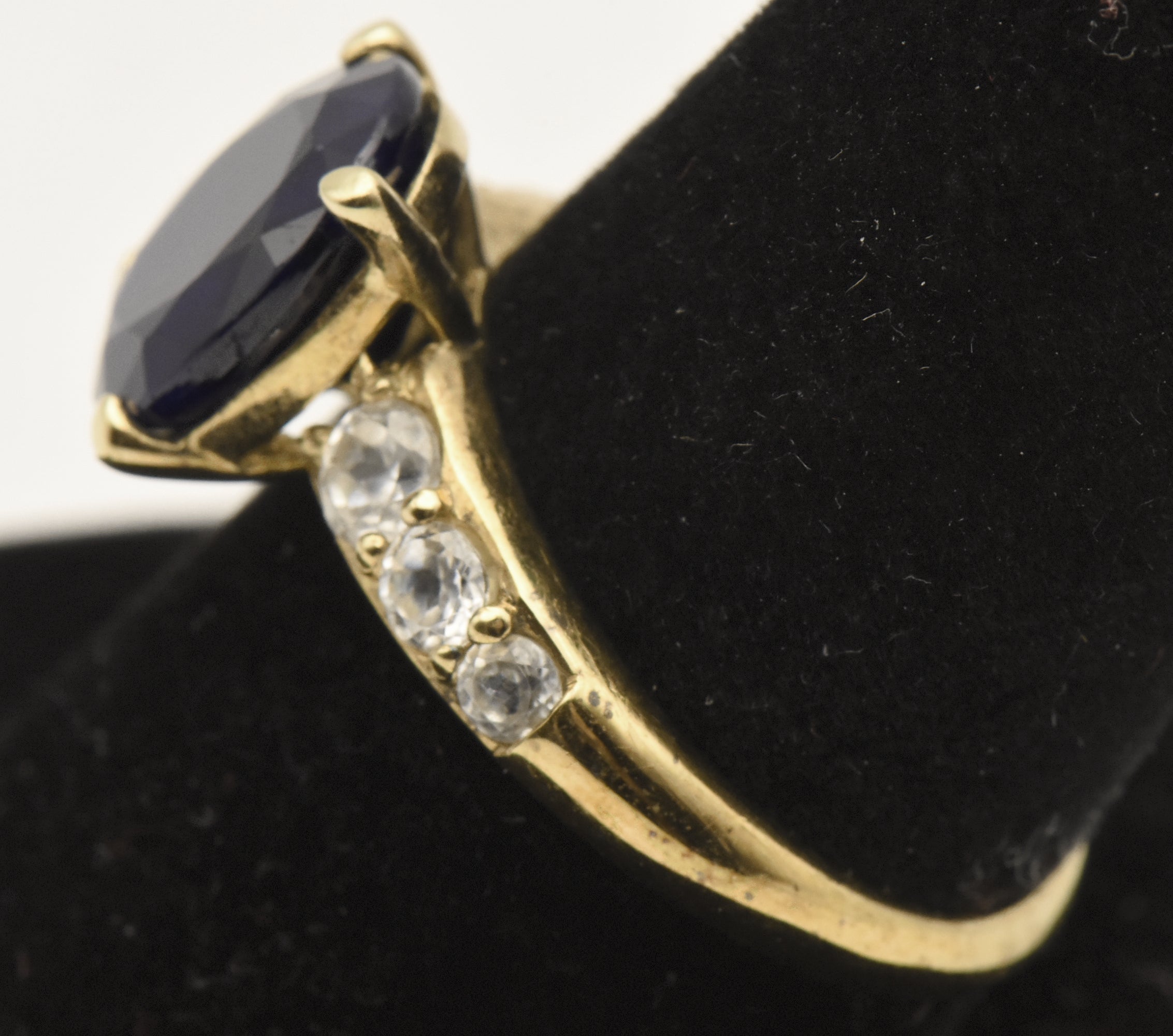 Vintage Vermeil Blue Sapphire and Topaz Ring - Size 9