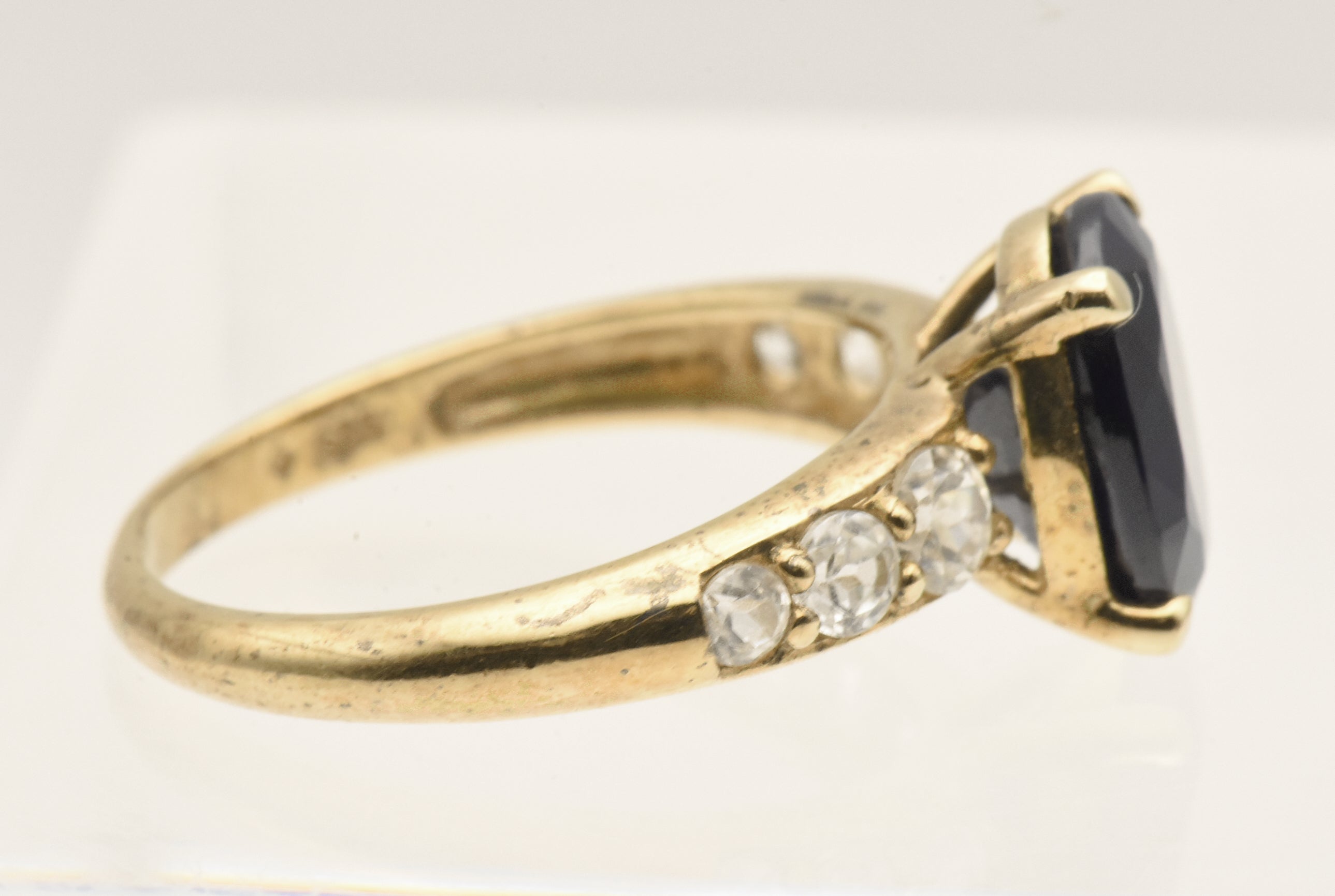 Vintage Vermeil Blue Sapphire and Topaz Ring - Size 9
