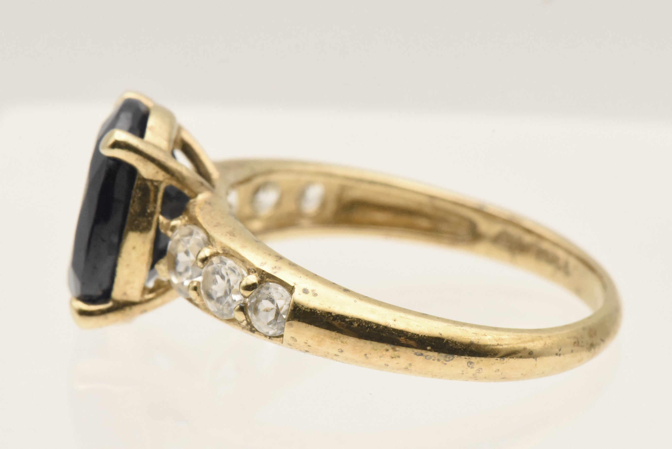 Vintage Vermeil Blue Sapphire and Topaz Ring - Size 9