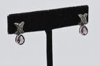 Sterling Silver Scapolite Earrings with Marcasite Stones