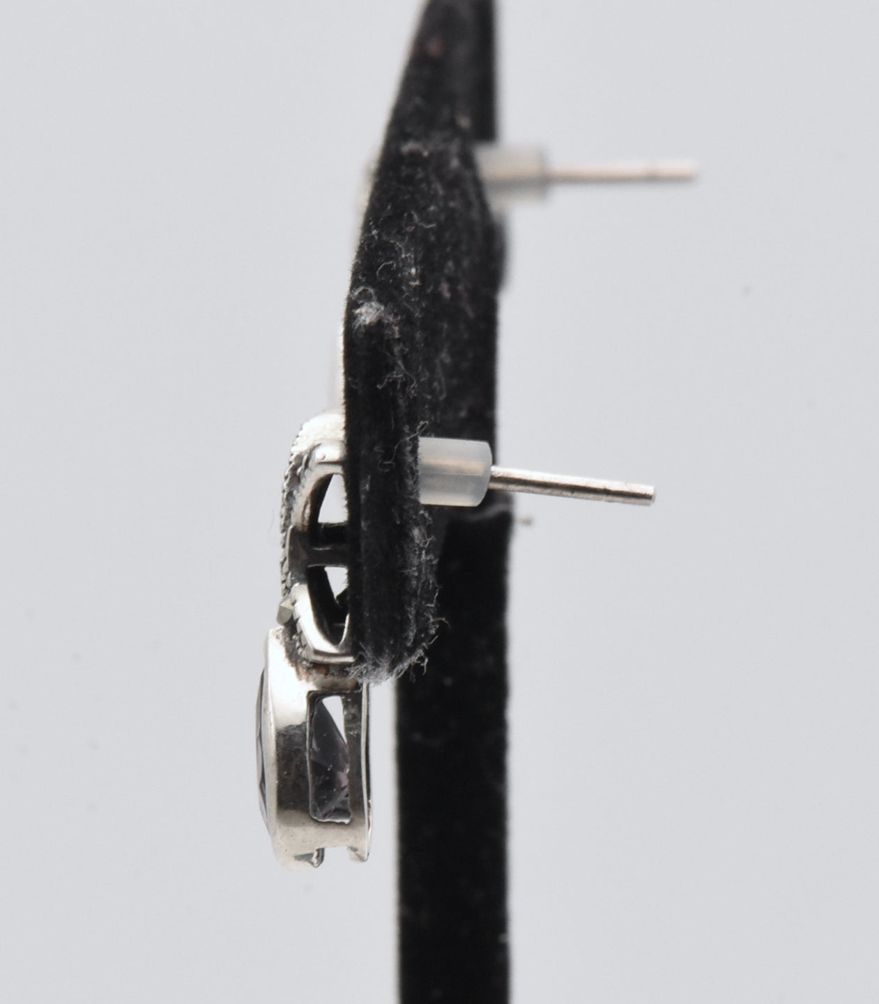 Sterling Silver Scapolite Earrings with Marcasite Stones