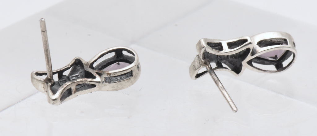 Sterling Silver Scapolite Earrings with Marcasite Stones