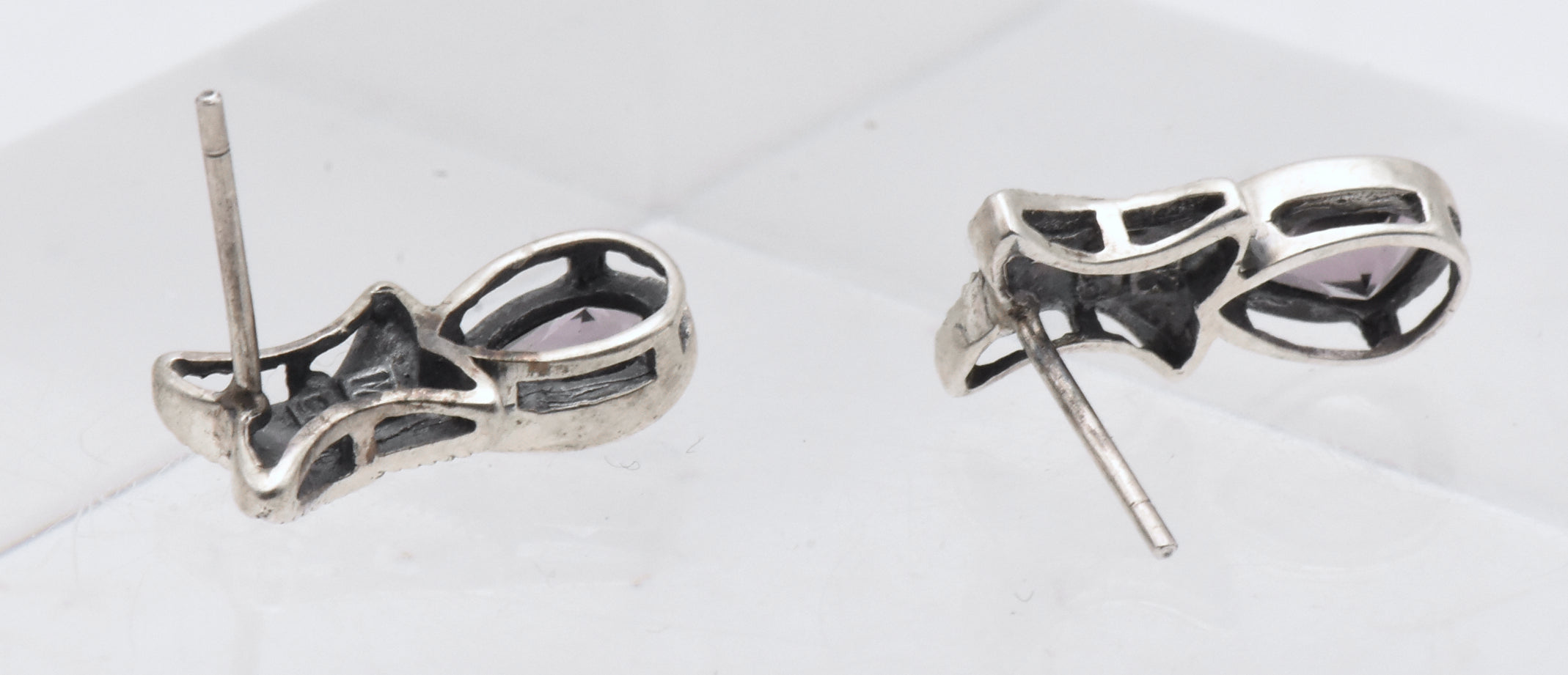 Sterling Silver Scapolite Earrings with Marcasite Stones