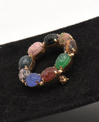 Van Dell - Vintage 12K Gold Filled Carved Gemstone Scarab Beetle Brooch