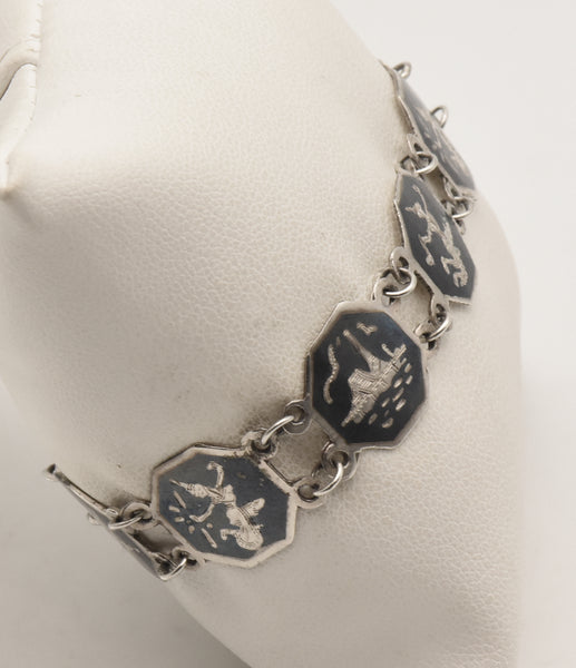 Vintage Sterling Silver Siam Dancer Bracelet