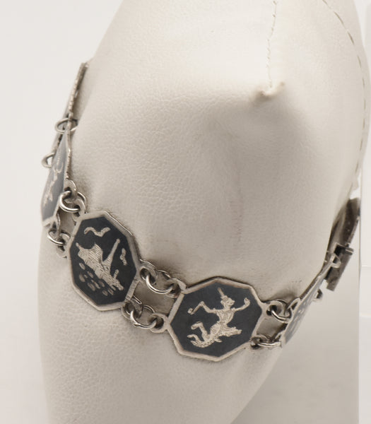 Vintage Sterling Silver Siam Dancer Bracelet