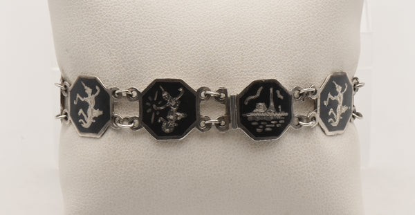 Vintage Sterling Silver Siam Dancer Bracelet