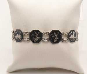 Vintage Sterling Silver Siam Dancer Bracelet