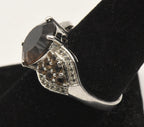 Vintage Sterling Silver Smoky Quartz and Topaz Ring - Size 9