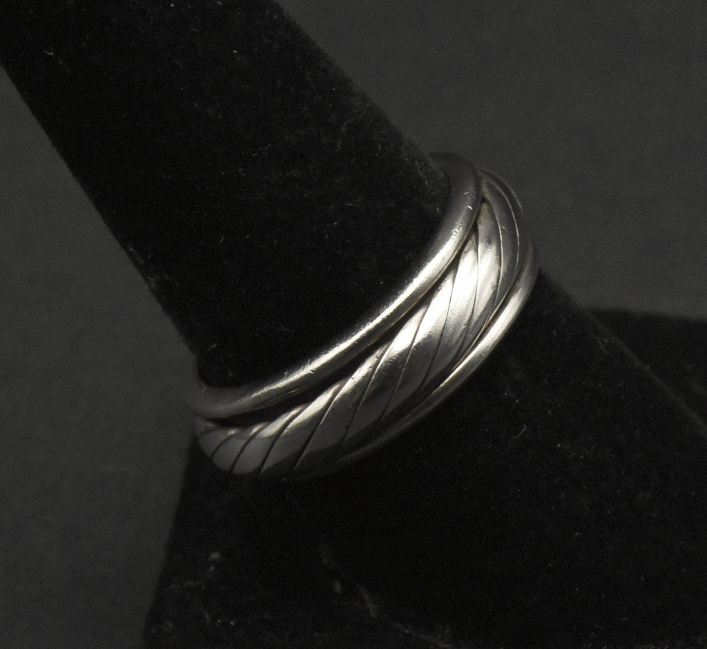Vintage Handmade Sterling Silver Spinner Band - Size 8.5