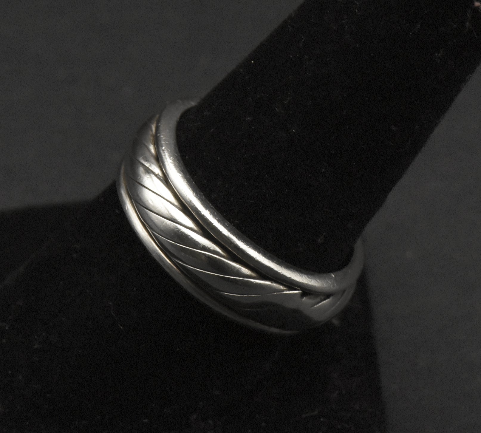 Vintage Handmade Sterling Silver Spinner Band - Size 8.5