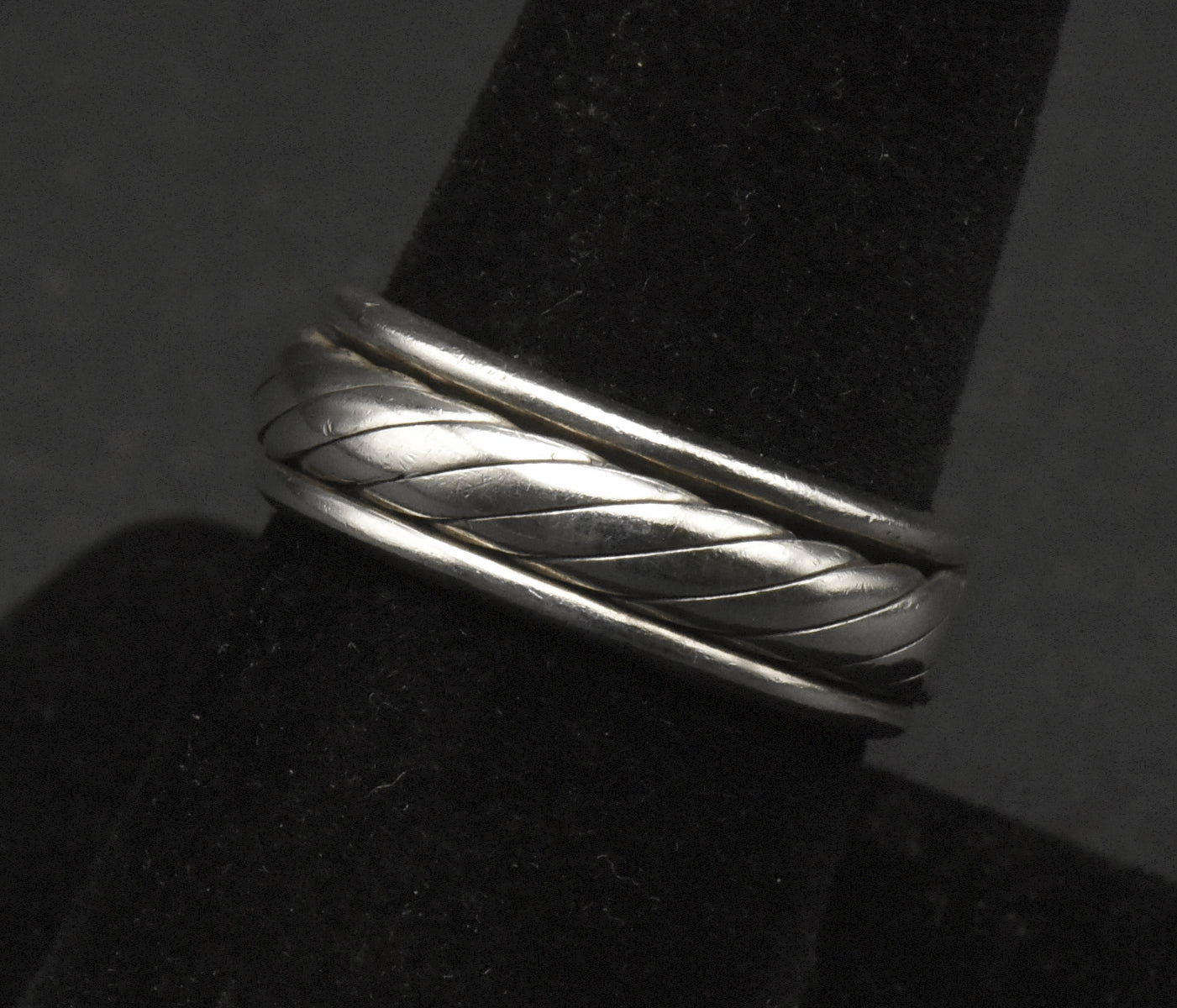 Vintage Handmade Sterling Silver Spinner Band - Size 8.5