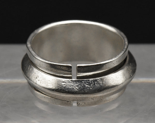 Vintage Sterling Silver Handmade Spinner Ring - Size 8