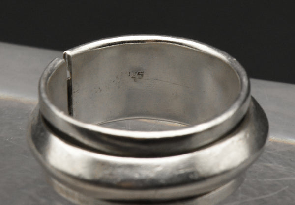 Vintage Sterling Silver Handmade Spinner Ring - Size 8