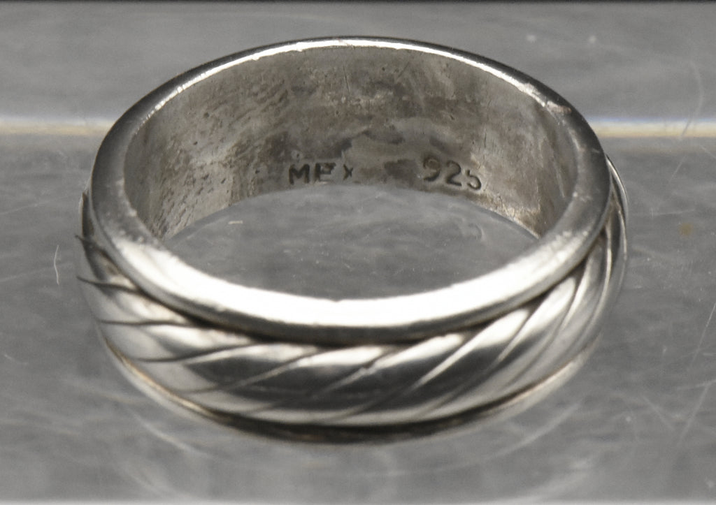 Vintage Handmade Sterling Silver Spinner Band - Size 8.5