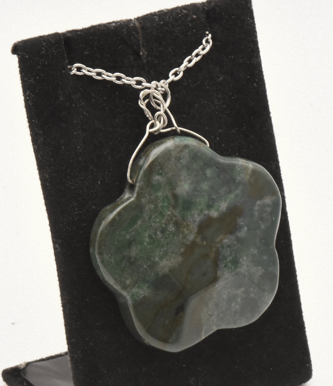 Vintage Bloodstone Pendant on Chain Necklace - 27"