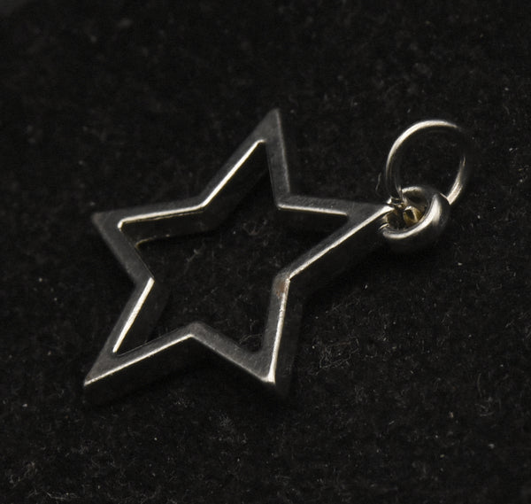 Vintage Silver Tone Metal Star Charm