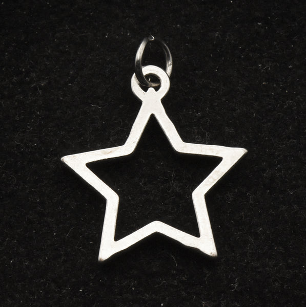 Vintage Silver Tone Metal Star Charm