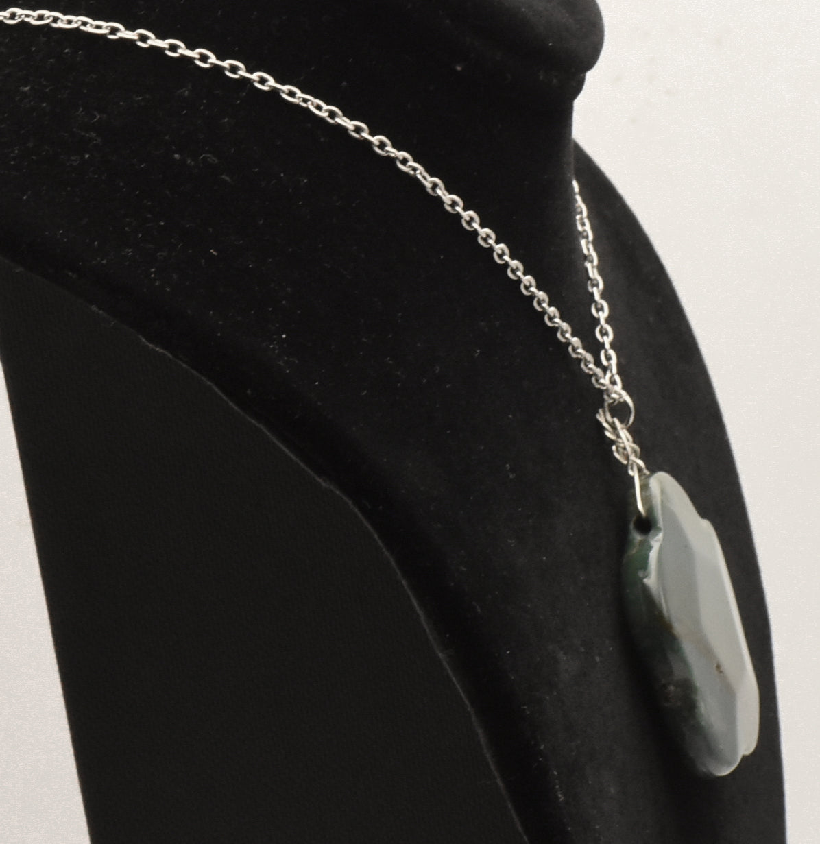 Vintage Bloodstone Pendant on Chain Necklace - 27"