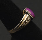 Vintage Synthetic Star Ruby Gold Tone Sterling Silver Ring - Size 5.75