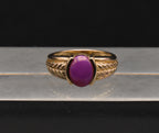 Vintage Synthetic Star Ruby Gold Tone Sterling Silver Ring - Size 5.75