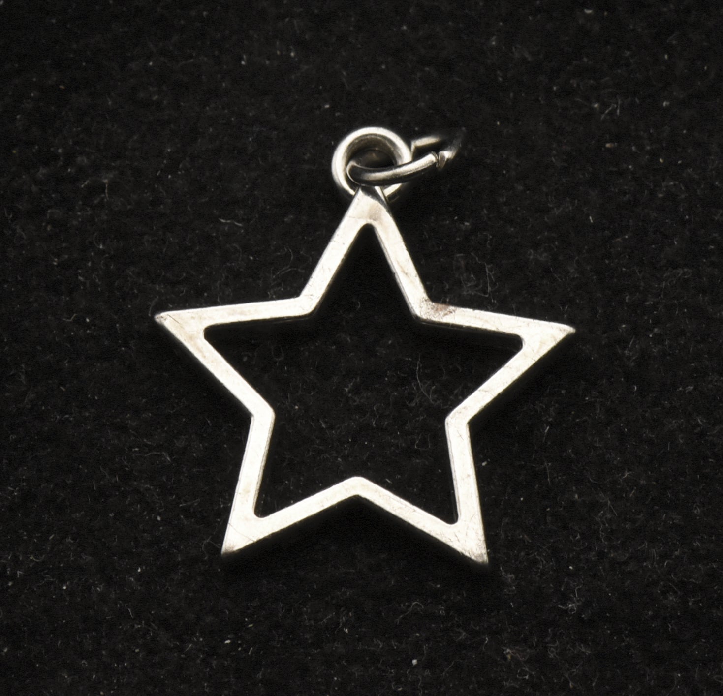 Vintage Silver Tone Metal Star Charm